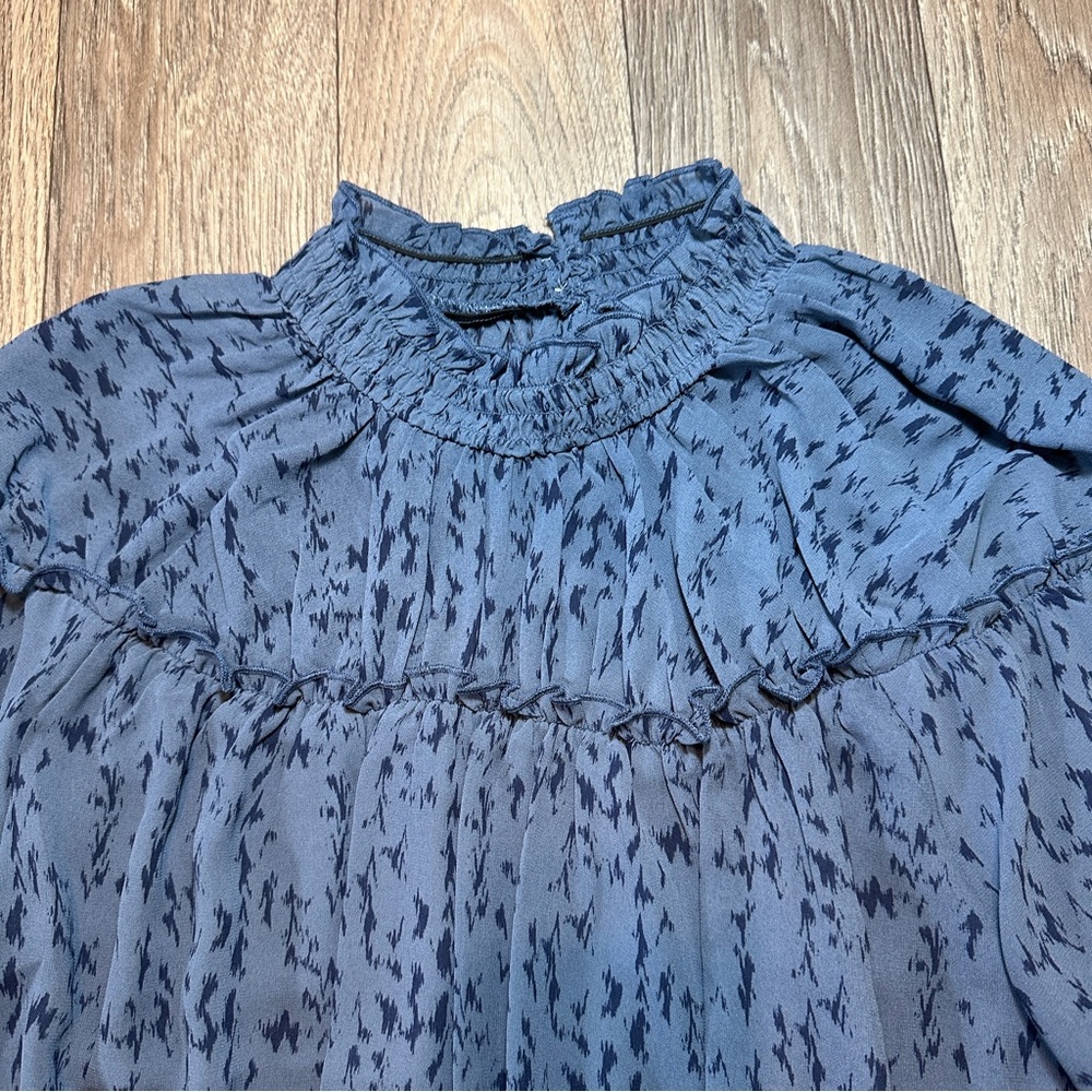 Versona Navy Patterned Blouse - Picture 2 of 9